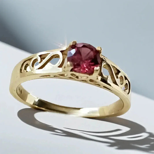 Nordisk Elegance – Guldøreringe & Ring med Ædelsten - Sæt