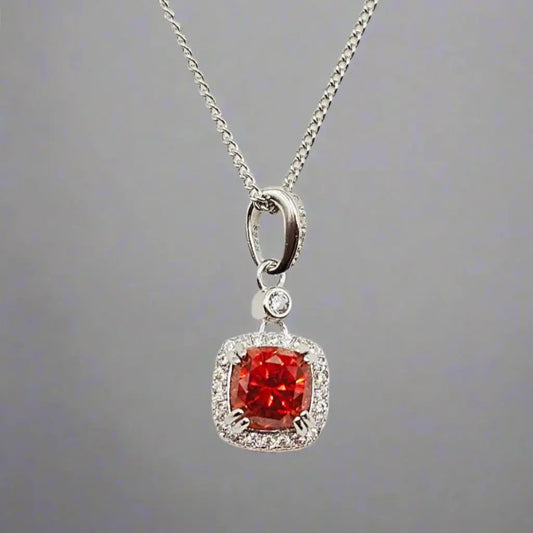 Sølv halskæde med Spessertite Granat - Halskæde