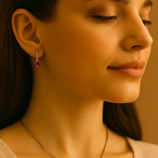 Sølvøreringe med Granat – Tidløs Elegance og Passioneret Glød - Øreringe