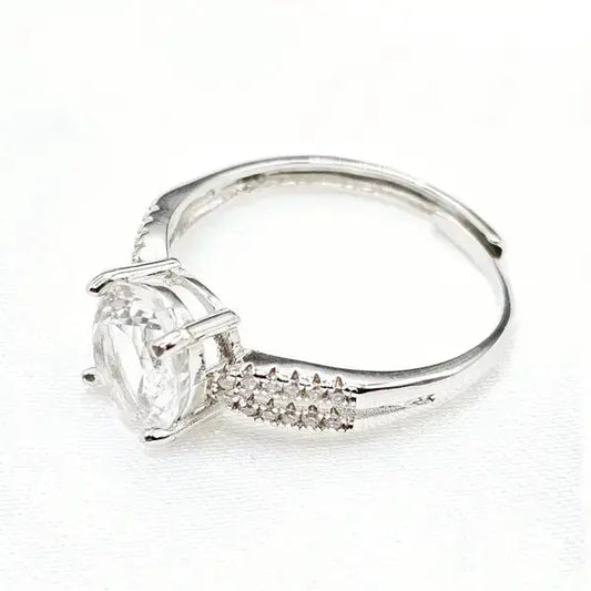 Sølvring med Krystal Quatrz og zirkoner - Ring