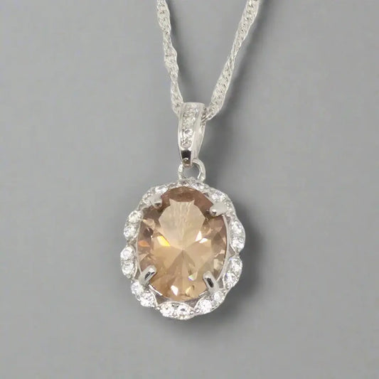 Topas Halskæde i Sterlingsølv Zirkoner - Halskæde