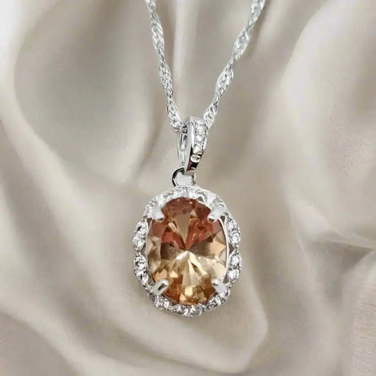 Topas Halskæde i Sterlingsølv Zirkoner - Halskæde