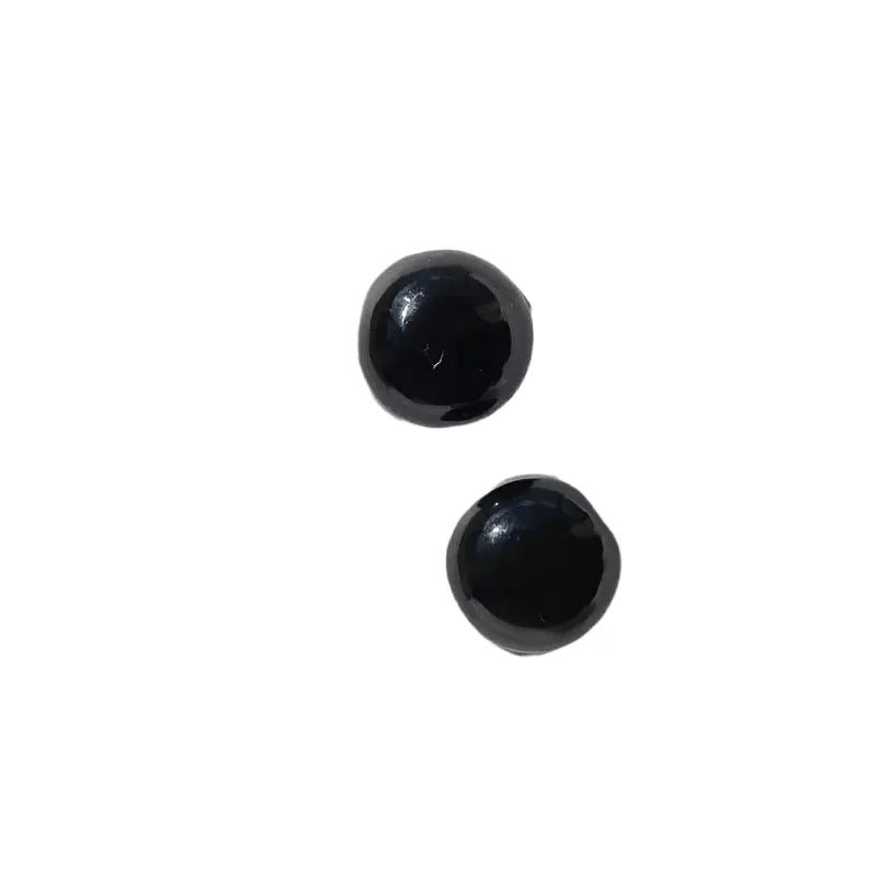 2 Round Black Obsidians - Cabochon