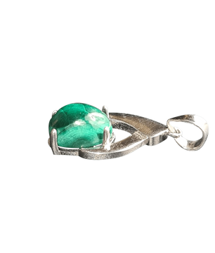 925 sterling silver pendant oval malachite Halskæde