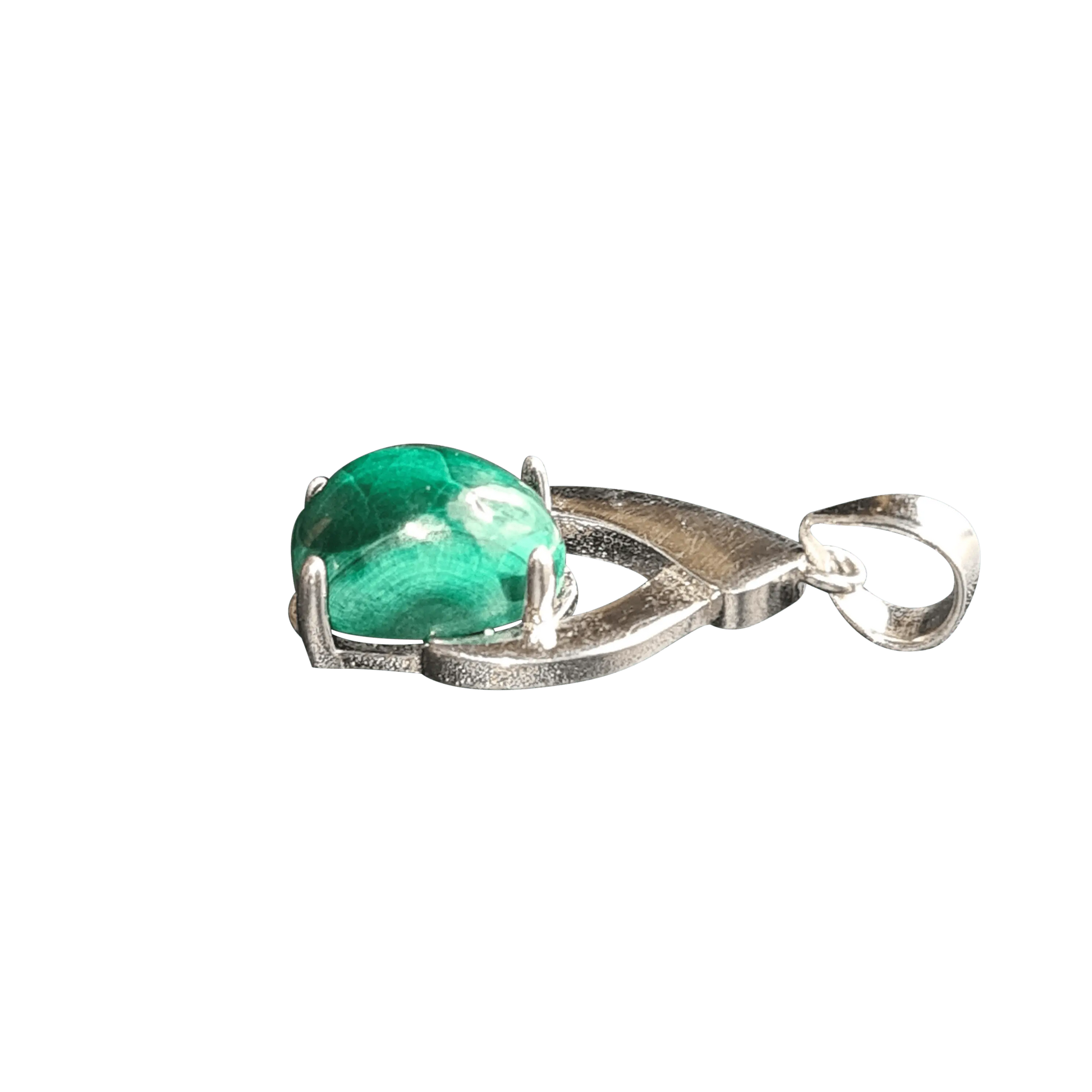 925 sterling silver pendant oval malachite - Pendant & Necklace