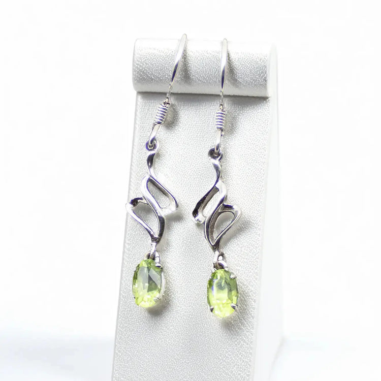 Ædelstens øreringe i Sterling Sølv med Peridot - Øreringe