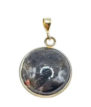 Elegant Gold Plated Round Onyx Gemstone Pendant Minimalist Jewelry Halskæde