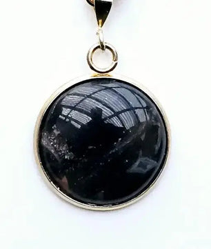 Elegant Gold Plated Round Onyx Gemstone Pendant Minimalist Jewelry Halskæde