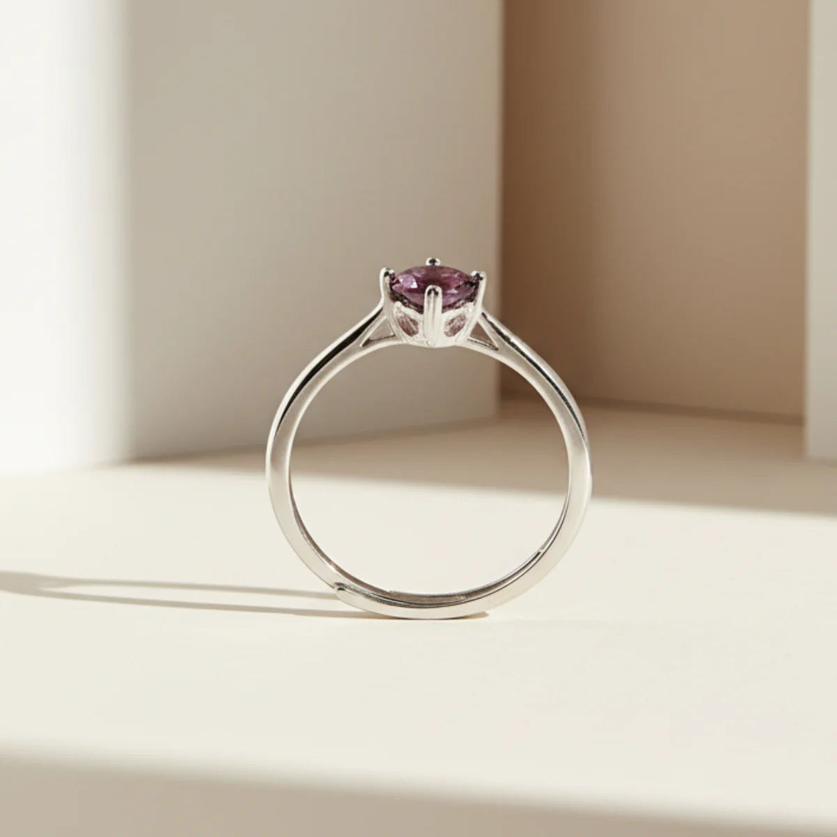 Elegant Sølv Ring med Garnet - Ring