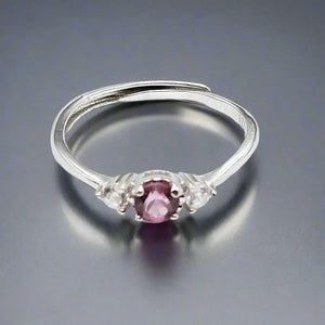 Garnet Silver Ring - Ring