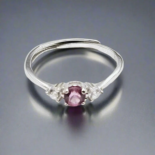 Garnet Silver Ring - Ring