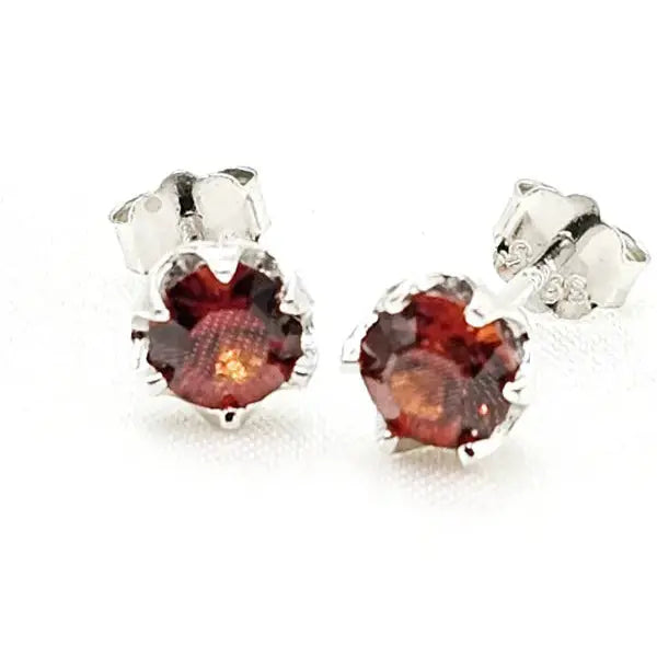 Gemstone Earrings in Sterling Silver with Spessartite Garnet - Earrings