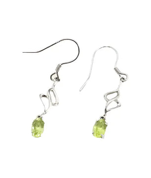 Gemstone Earrings Sterling Silver Earrings with Peridot Øreringe