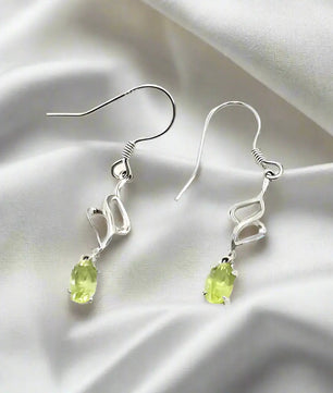 Gemstone Earrings Sterling Silver Earrings with Peridot Øreringe