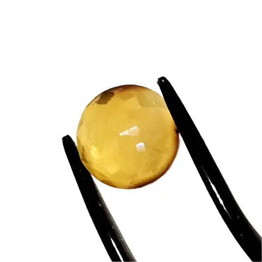 Golden Glow: 1.5ct Facetted Round Natural Amber - Gemstone