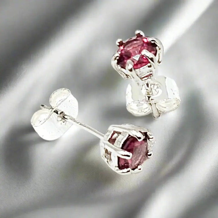 Granat øreringe i sterling sølv - Øreringe