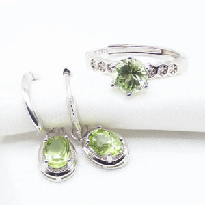 Naturens Skønhed – Peridot Smykkesæt i Sølv - Sæt