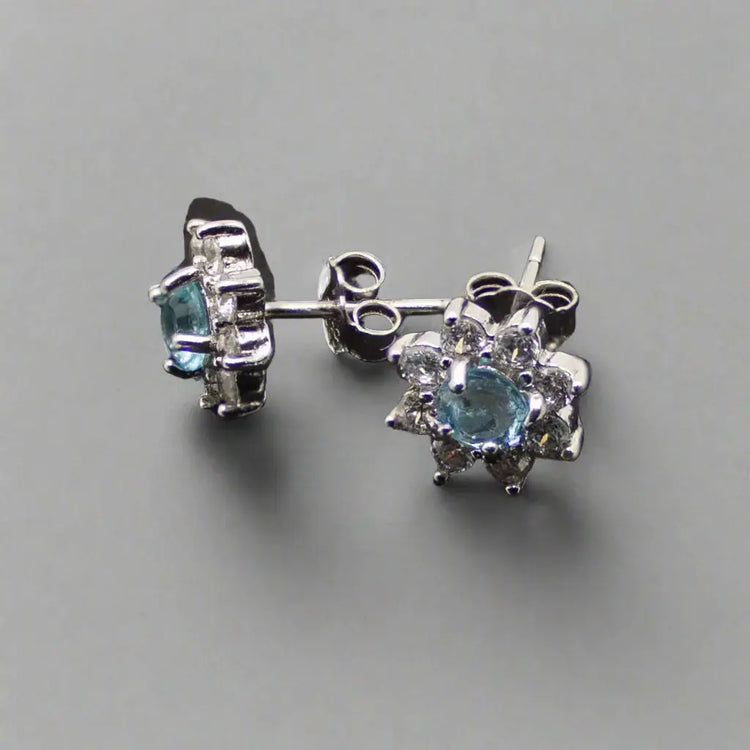 Øreringe i Sølv med Apatite Ædelsten og Zirkoner - Earrings