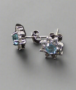 Øreringe i Sølv med Apatite Ædelsten og Zirkoner - Earrings