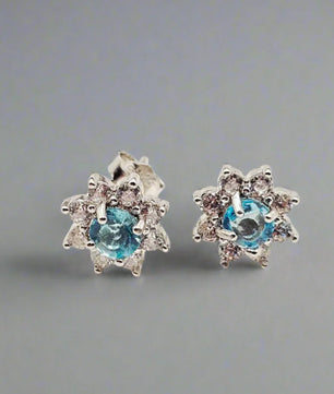 Øreringe i Sølv med Apatite Ædelsten og Zirkoner Earrings