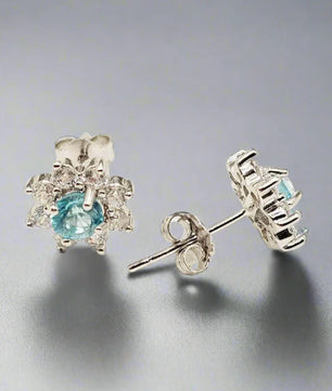 Øreringe i Sølv med Apatite Ædelsten og Zirkoner Earrings