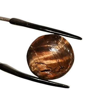 Rund Rød Tigers Eye Sten - Cabochon