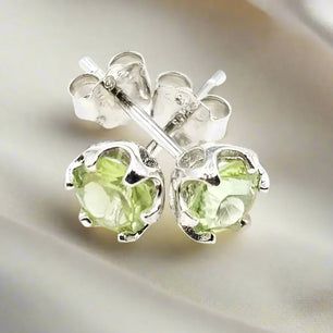 Silver Peridot Earrings - Earrings