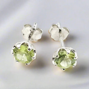 Silver Peridot Earrings - Earrings
