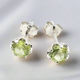 Silver Peridot Earrings - Earrings