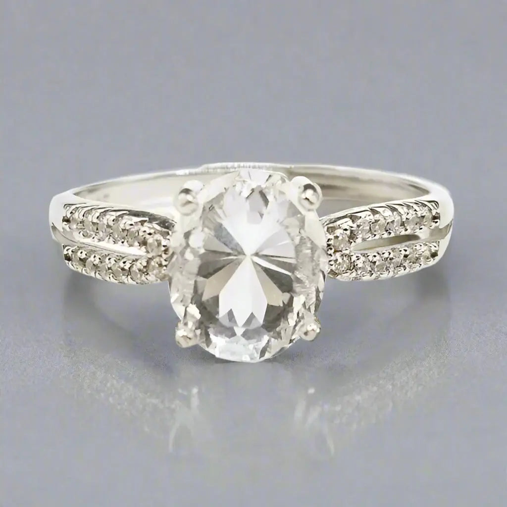 Silver ring with Crystal Quarts - Ring