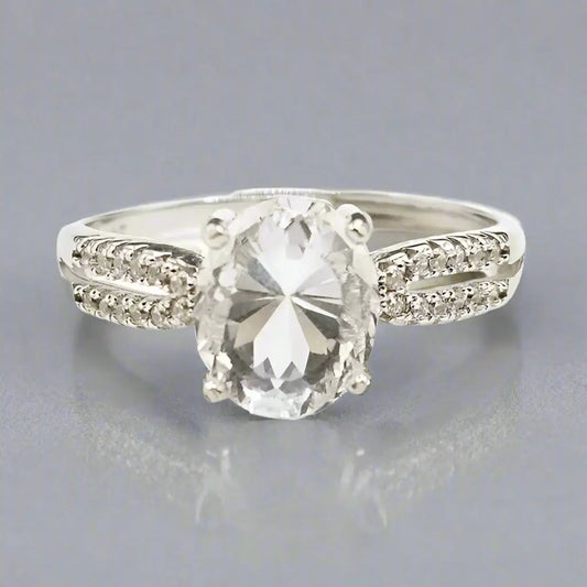 Silver ring with Crystal Quarts - Ring