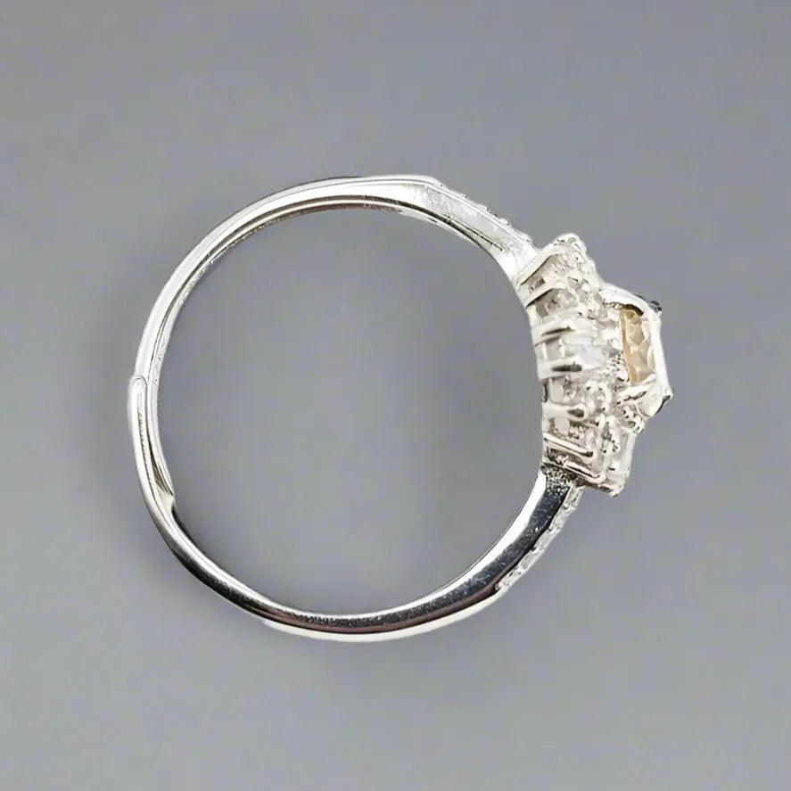 Silver Ring with Topaz and Zircons - Ring