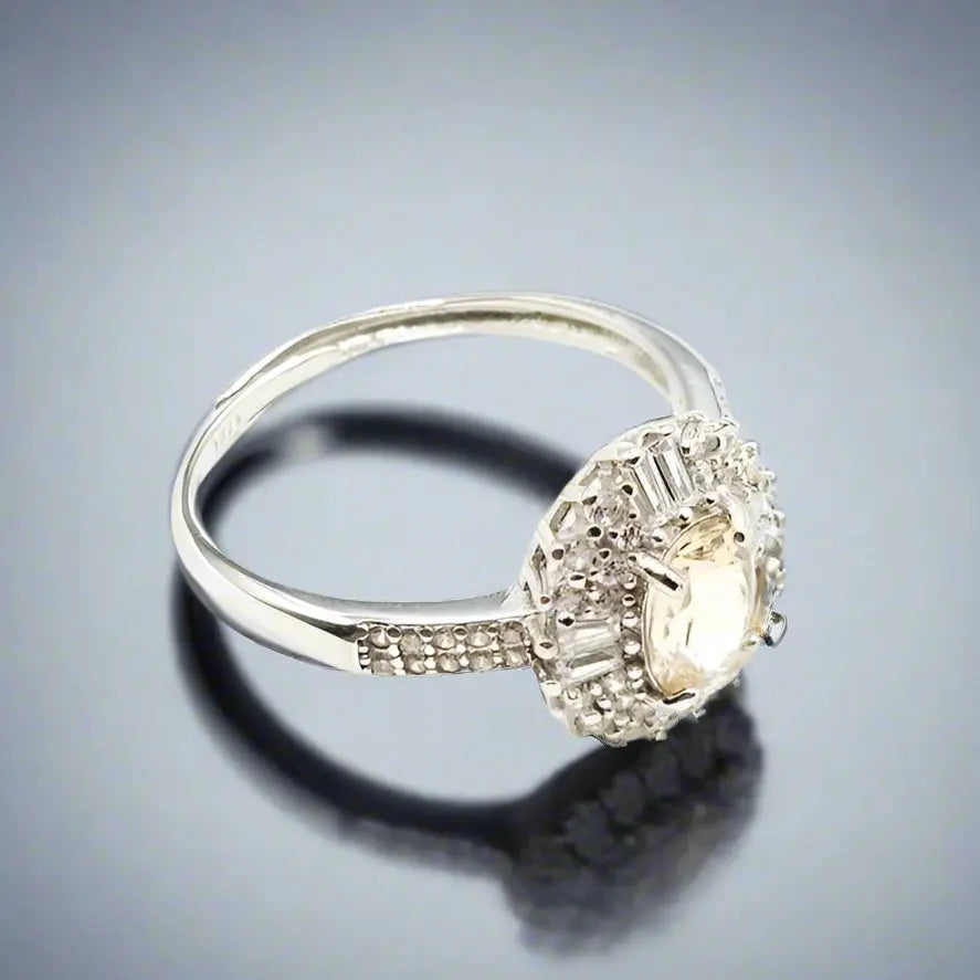 Silver Ring with Topaz and Zircons - Ring