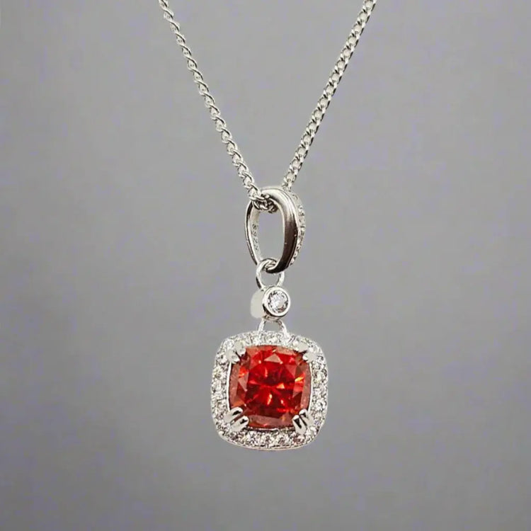 Sølv halskæde med Spessertite Granat - Halskæde