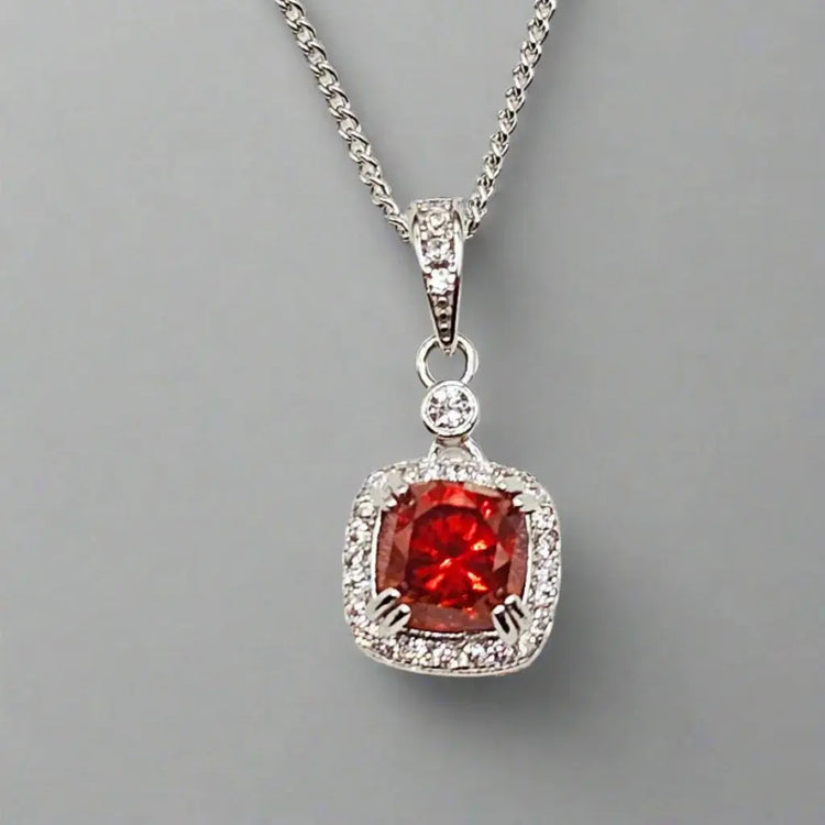 Sølv halskæde med Spessertite Granat - Halskæde