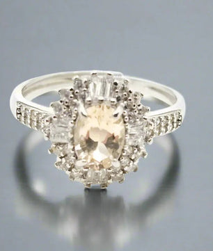 Sølv Ring med Topaz og Zirkoner Ring