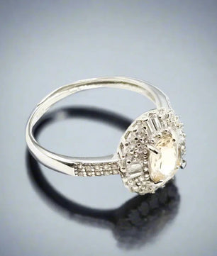 Sølv Ring med Topaz og Zirkoner Ring