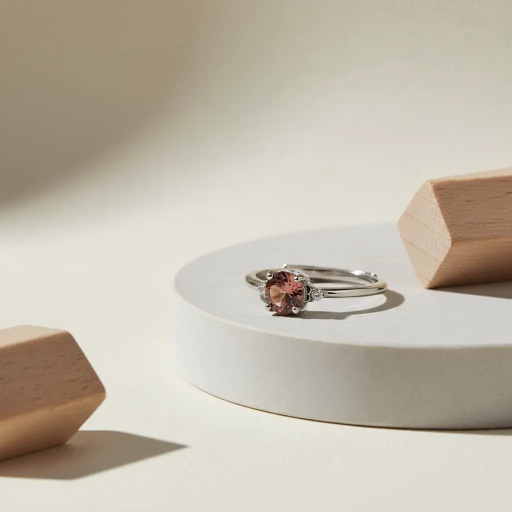 Sølvring med granat – dyb rød elegance i sterlingsølv - Ring