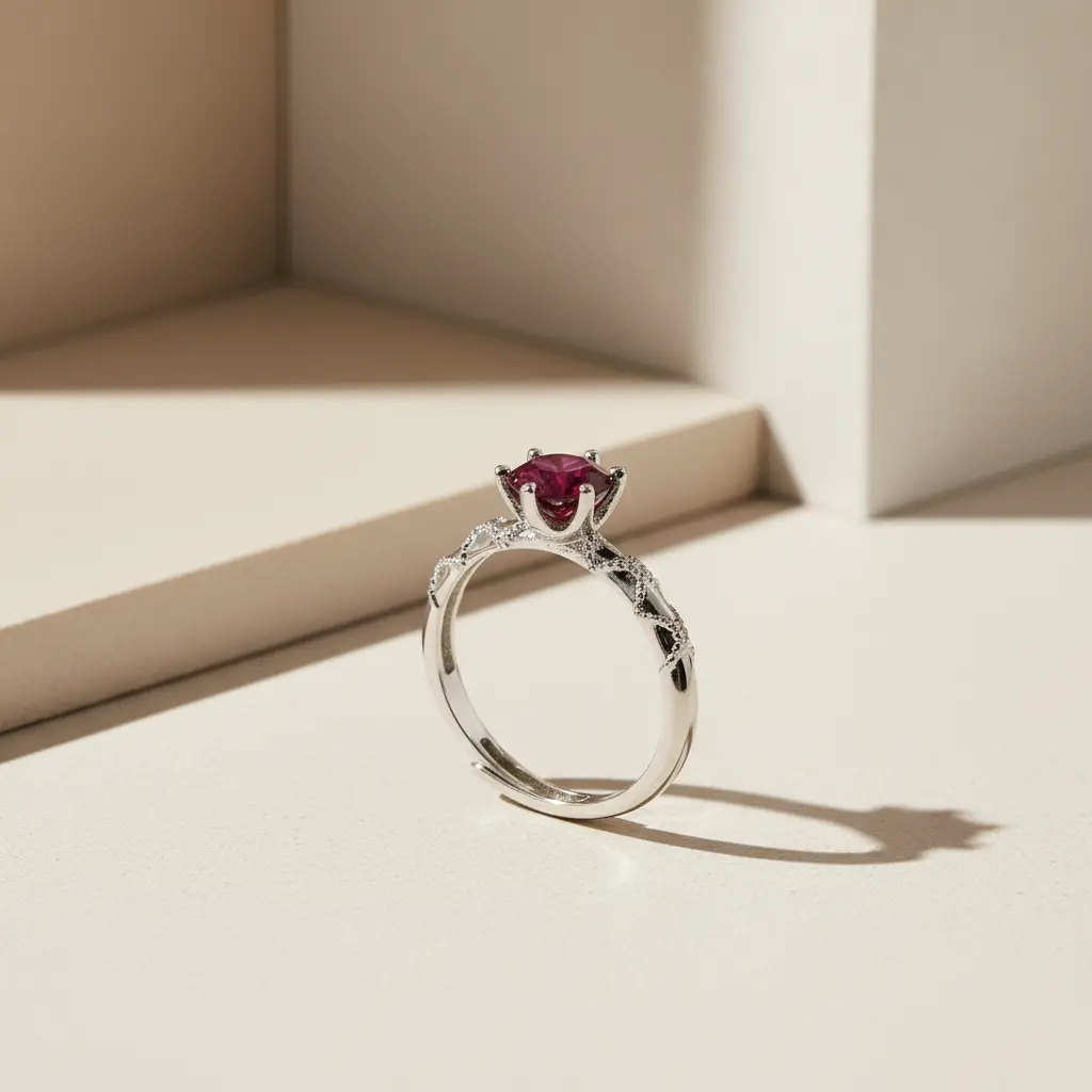 Sølvring med granat – tidløs styrke og elegance - Ring