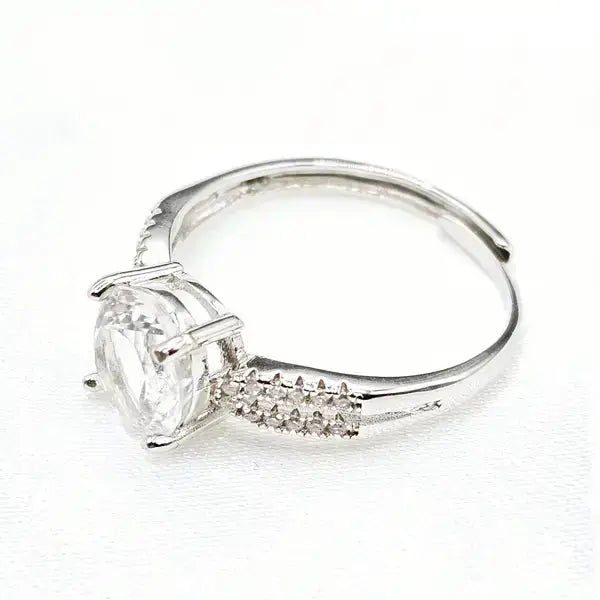 Sølvring med Krystal Quatrz og zirkoner - Ring