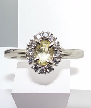 Sølvring med Lemon Krystal Quartz Ring
