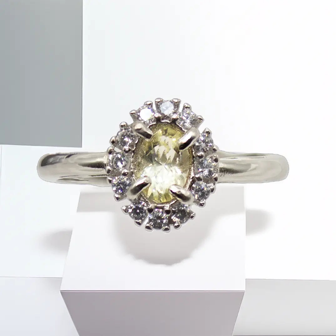 Sølvring med Lemon Krystal Quartz Ring
