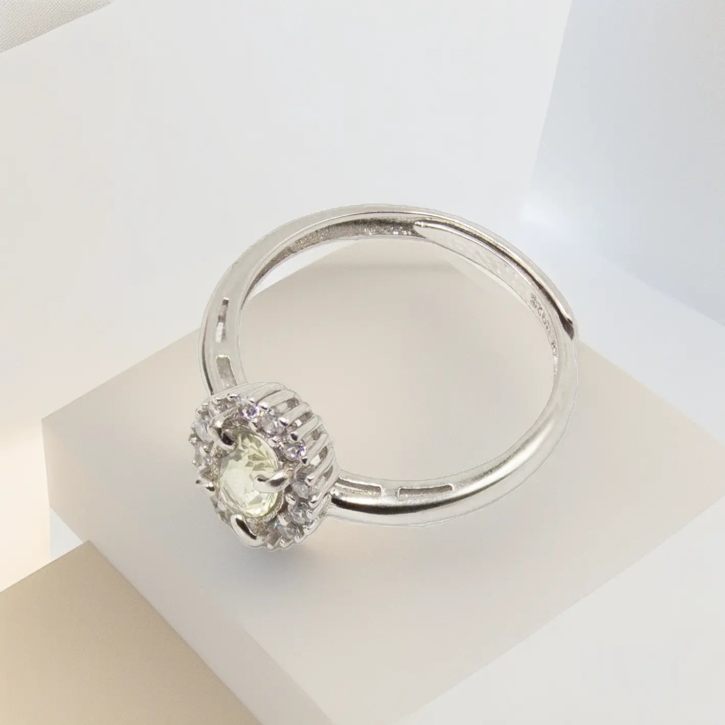 Sølvring med Lemon Krystal Quartz Ring