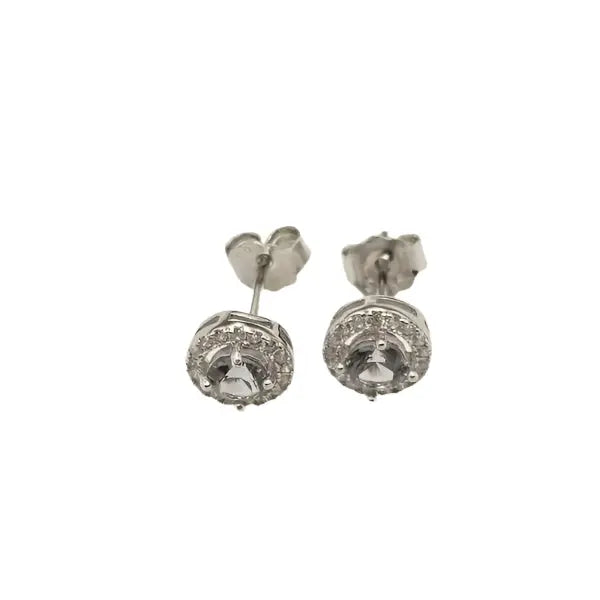 Sterling Silver Earrings with Spinel Gemstone and Zirkons - Earrings