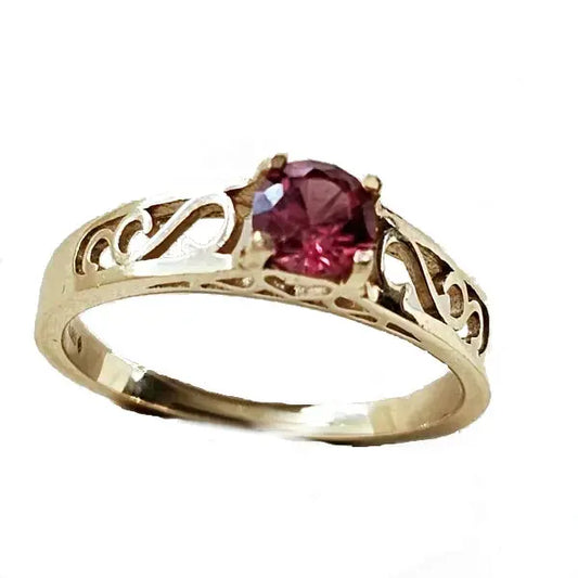 Timeless Beauty: 14ct Gold and Umbalite Garnet Ring - Unique jewelry - Ring
