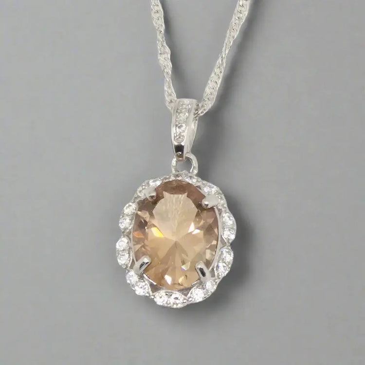 Topas Halskæde i Sterlingsølv Zirkoner - Halskæde