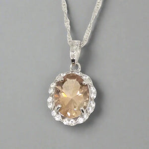 Topas Halskæde i Sterlingsølv Zirkoner - Halskæde