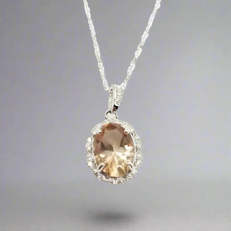 Topas Halskæde i Sterlingsølv Zirkoner - Halskæde