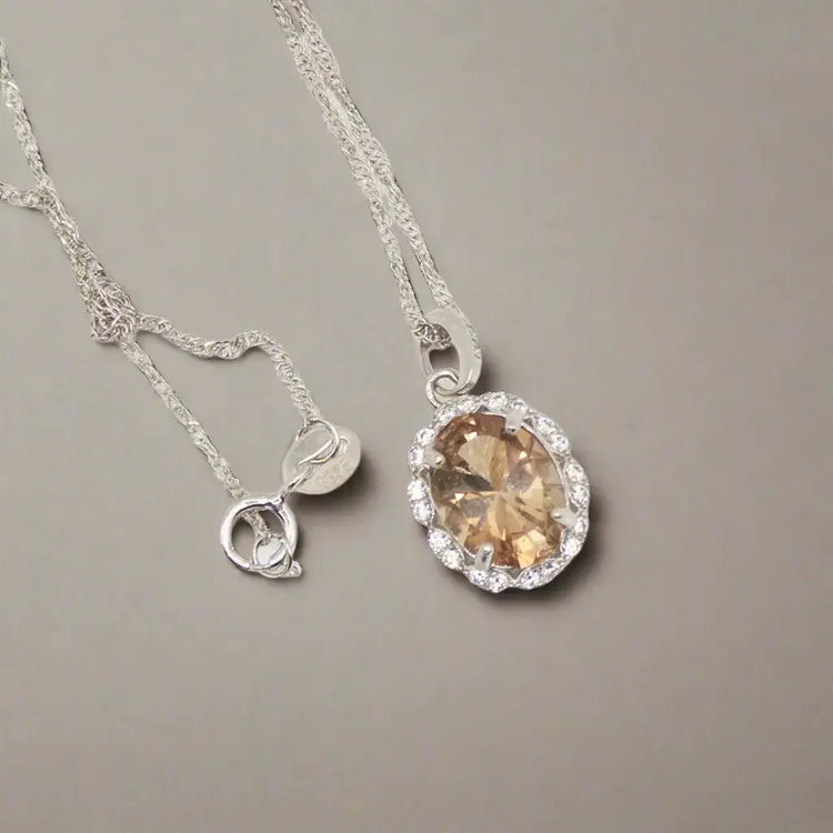 Topas Halskæde i Sterlingsølv Zirkoner - Halskæde