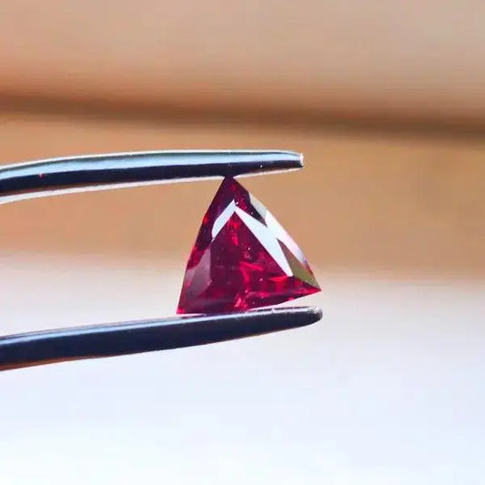 Triangular Elegance: Rhodolite Garnet - Gemstone